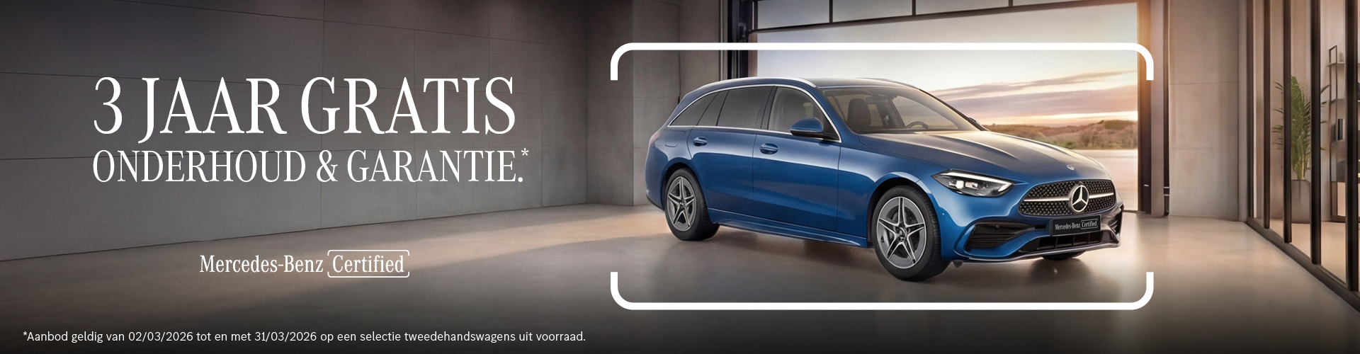 Nu drie jaar gratis onderhoud en garantie op een ruime selectie tweedehandswagens
